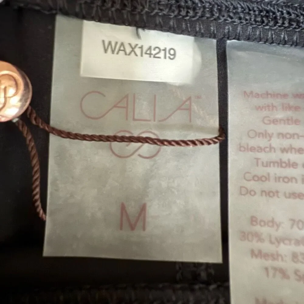 CALIA Womens Inspire Short Stretch Lightweight Bodysuit Pure Black Size M NWT